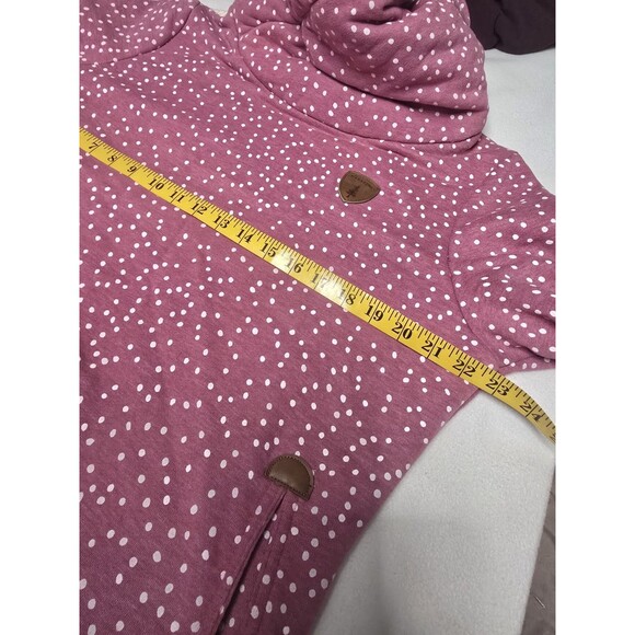 Wanakome Hera Hoodie XL Pink Polka Dot Cowl Neck Rope Drawstring Canada Outdoor - Picture 12 of 16